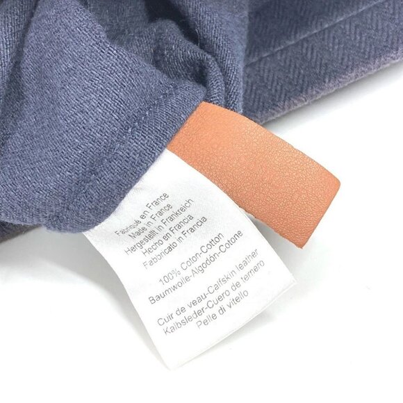 HERMES logo Aline MM Shoulder Bag ToileChevron / Leather Blue indigo Navy/Red - Picture 15 of 16